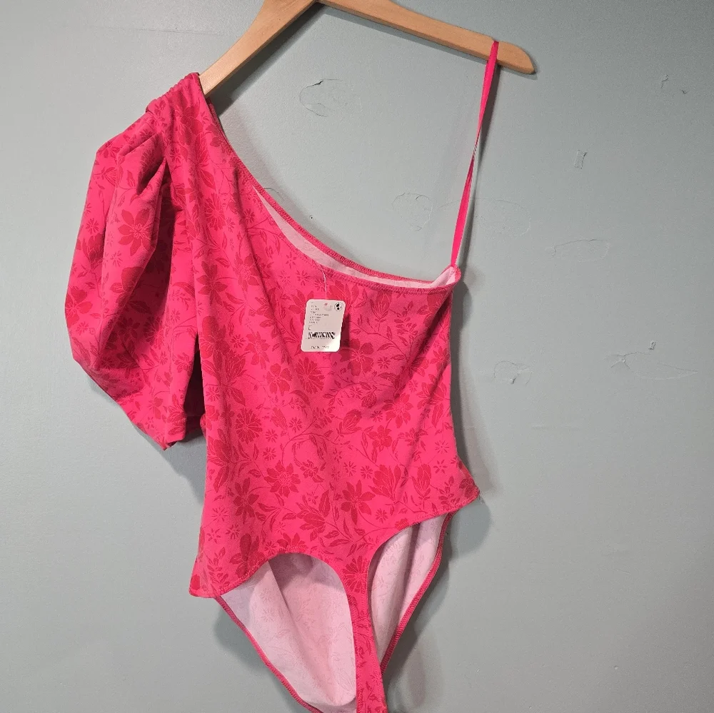 Intimately Free People One Shoulder Floral Bodysuit Size L NWT Cottagecore - Picture 3 of 4